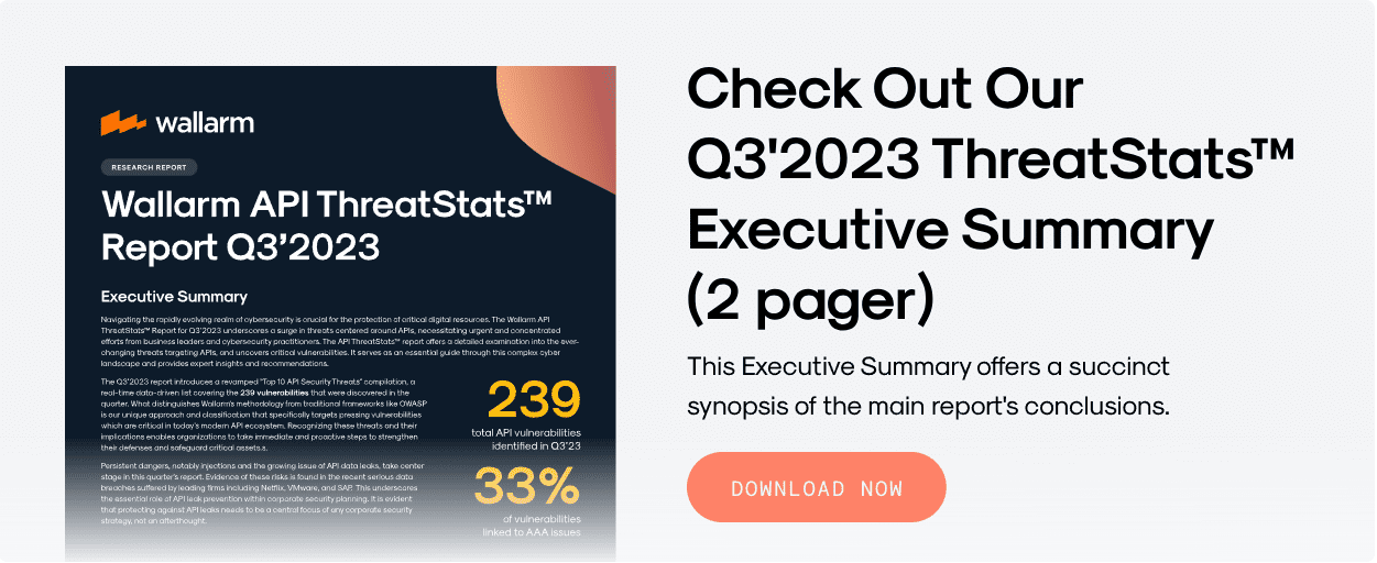 Q3-2023 Wallarm API ThreatStats™ report